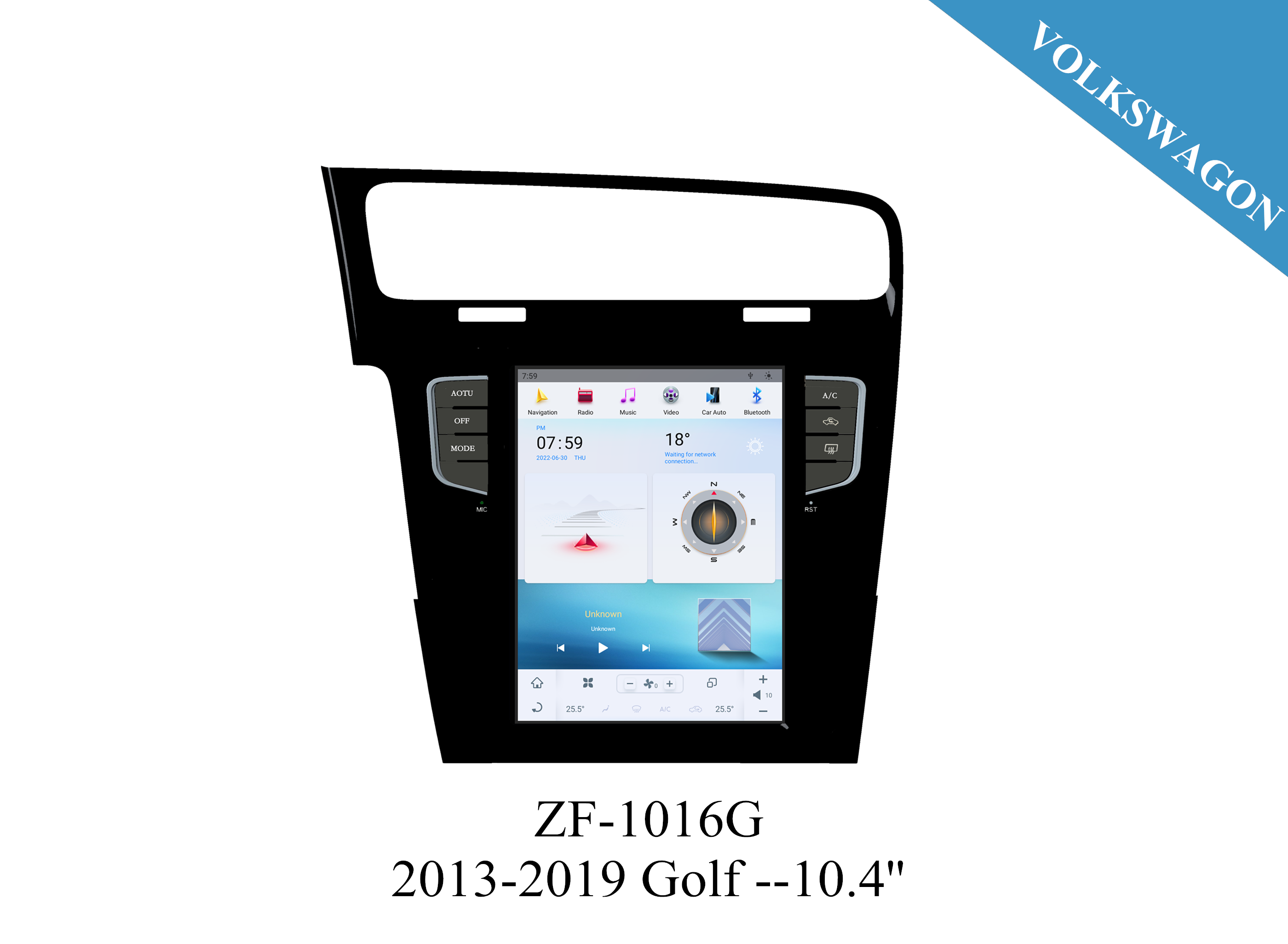VW 2010-2017 Polo 10.4'' inch Tesla Style Apple CarPlay Android Radio Upgrade